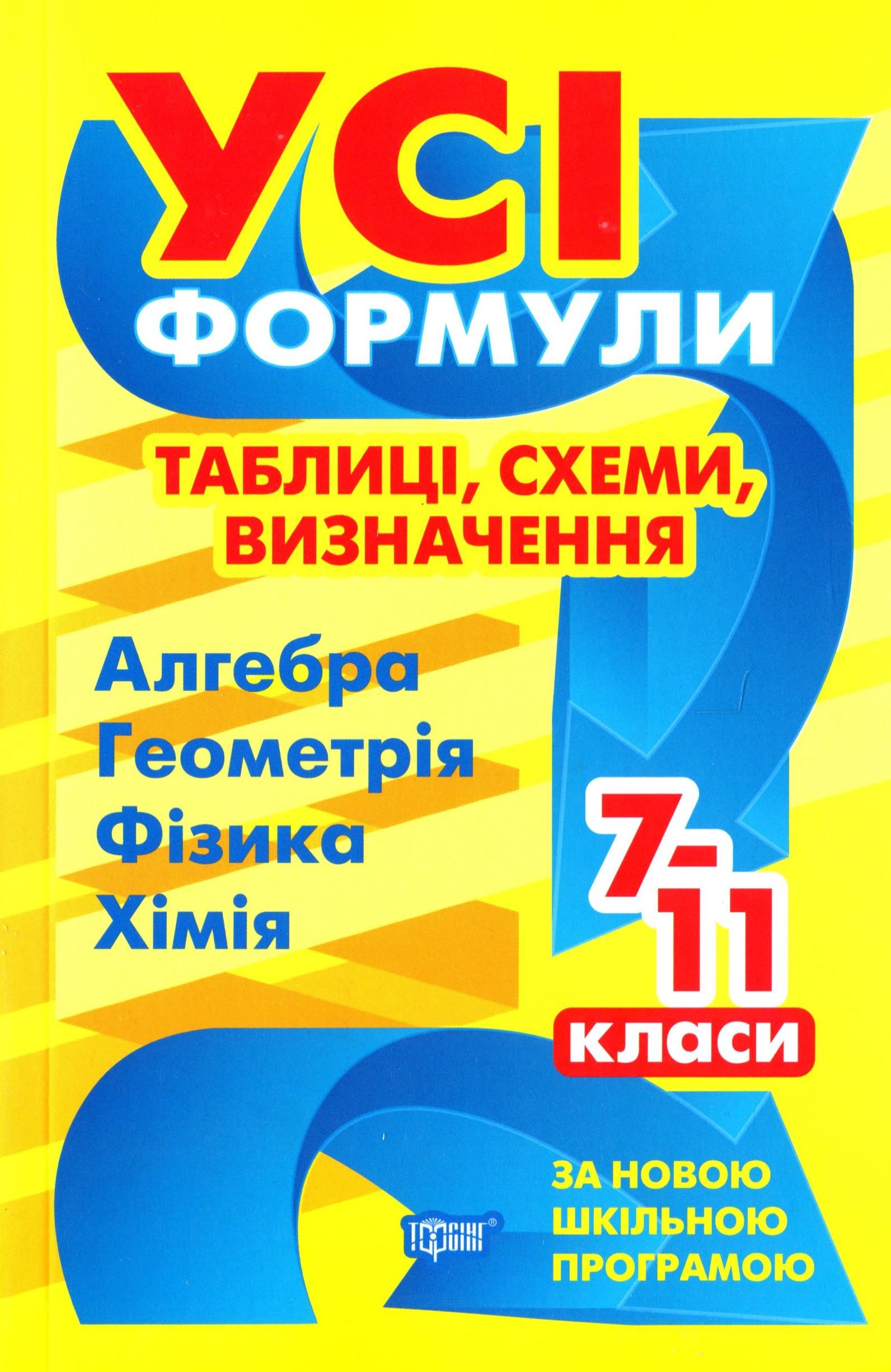 Усі формули, таблиці, схеми, визначення. 7-11 класи
