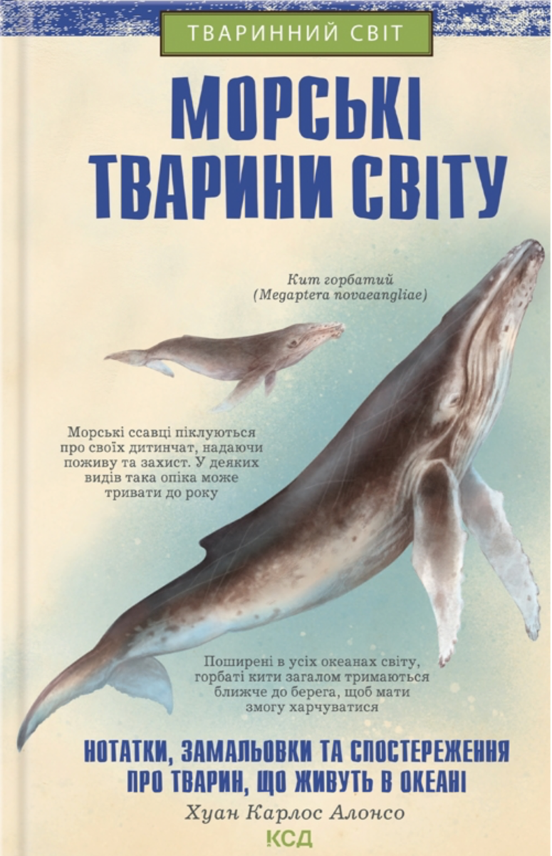 Обкладинка Морські тварини світу. Нотатки, малюнки та спостереження про тварин, що живуть в океані