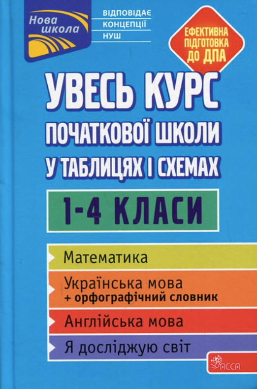 Обкладинка Увесь курс початкової школи у таблицях і схемах. 1-4 класи