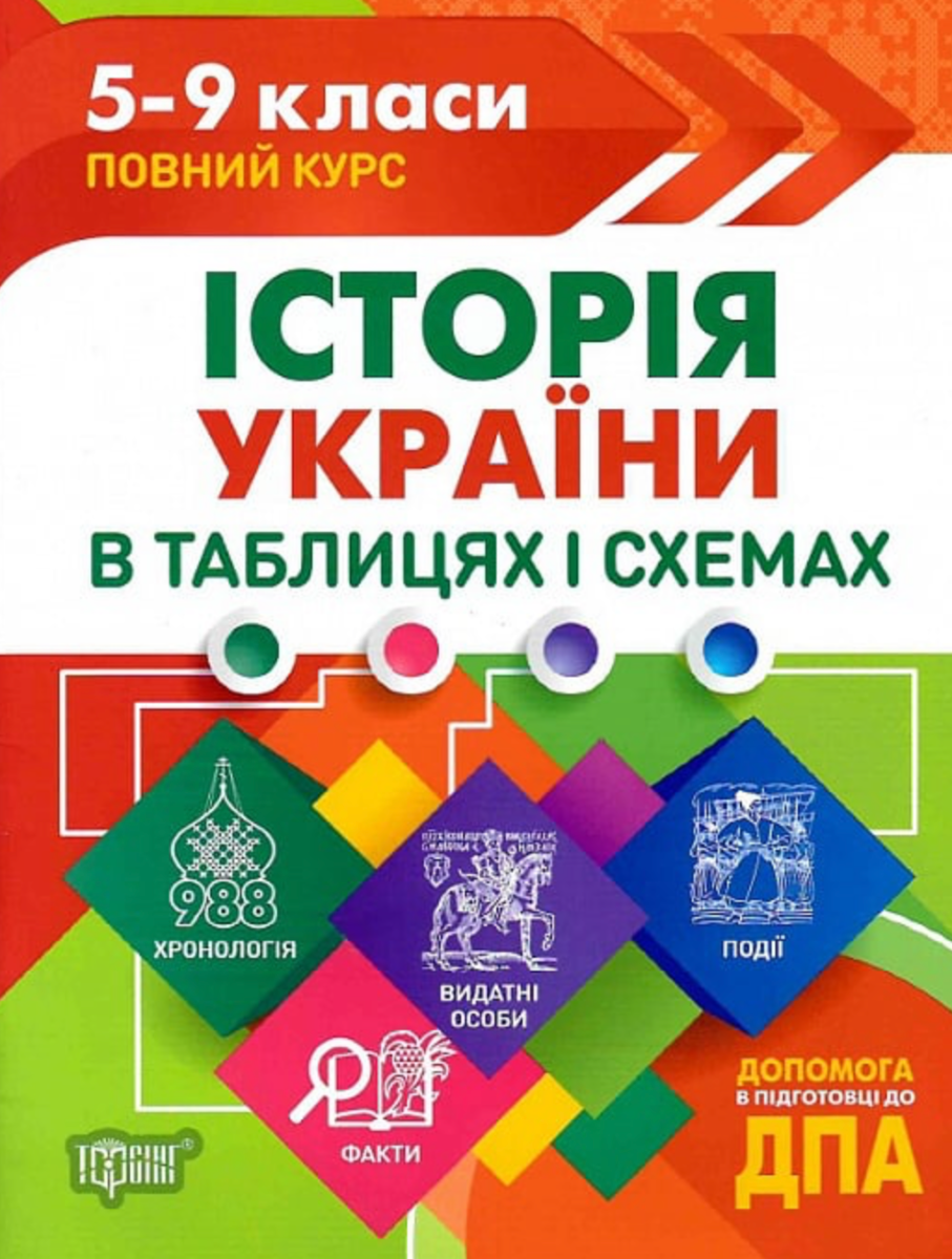 ДПА. Історія України в таблицях і схемах. 5-9 клас