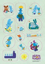 Хоробрі Зайці. Набір наліпок. Хоробрі займалята