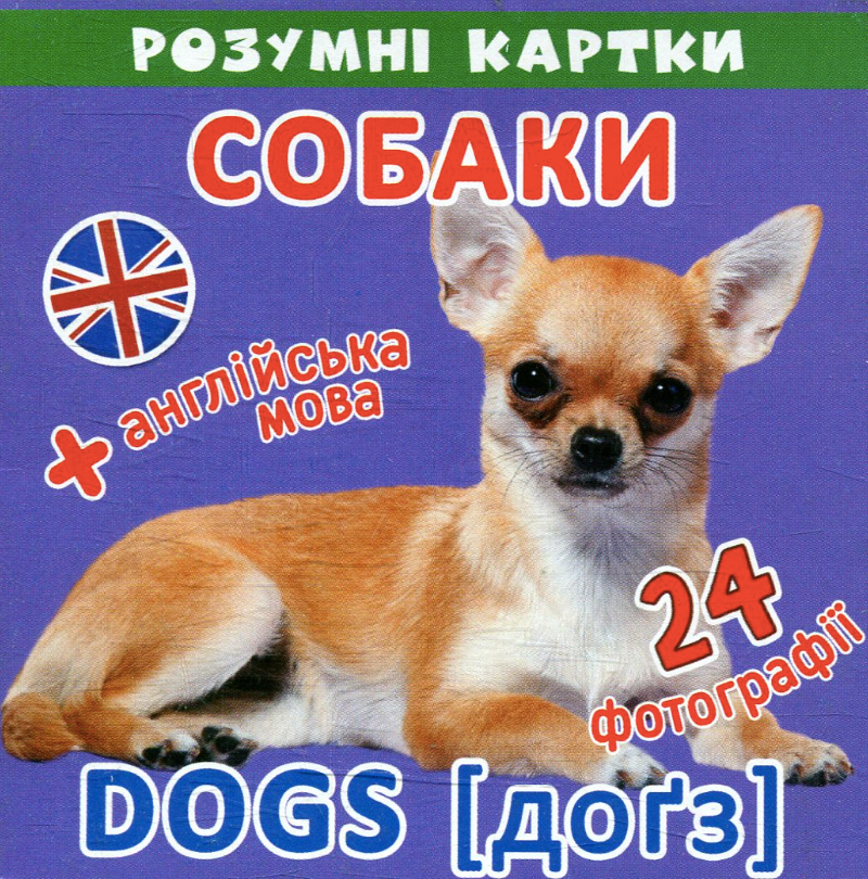Розумні картки. Англійська мова. Собаки. 12 карток....