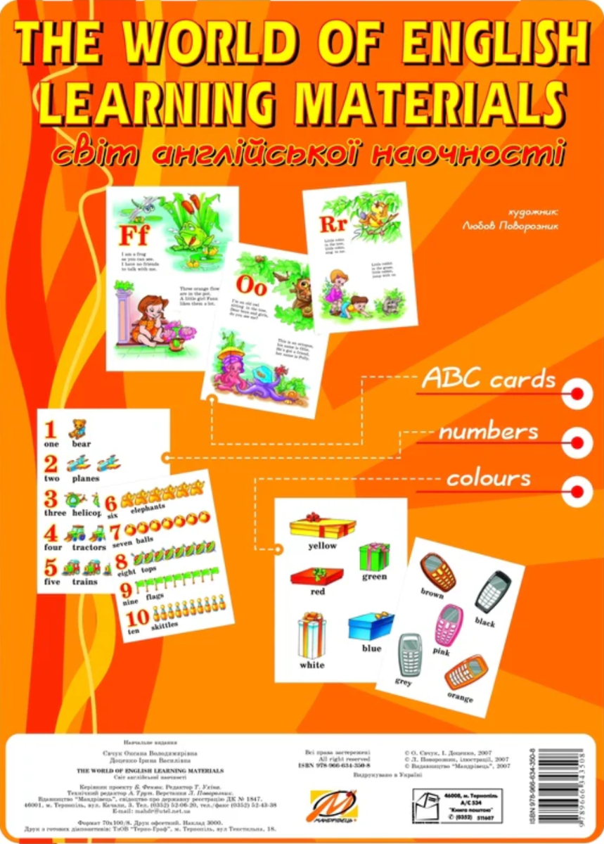 The world of english learning materials. Комплект карток