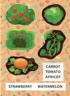Перші слова. Панорамка з наліпками. Фрукти та овочі. Fruit and Vegetables. Зображення №9