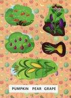 Перші слова. Панорамка з наліпками. Фрукти та овочі. Fruit and Vegetables. Зображення №10