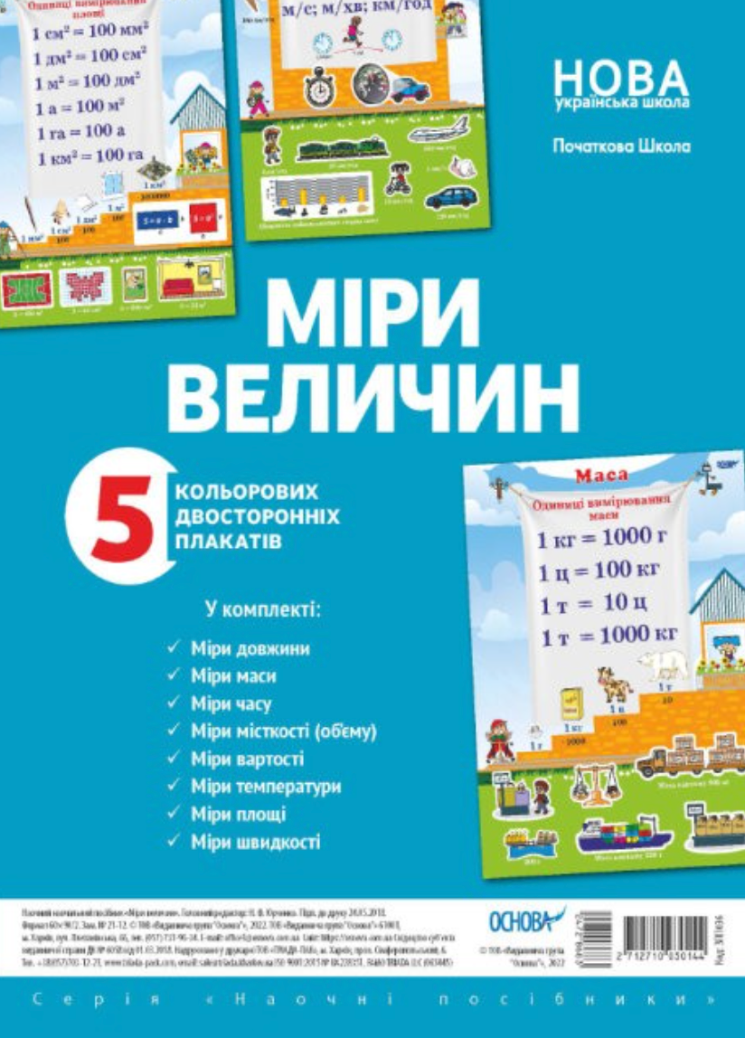 Наочні посібники. Міри величин