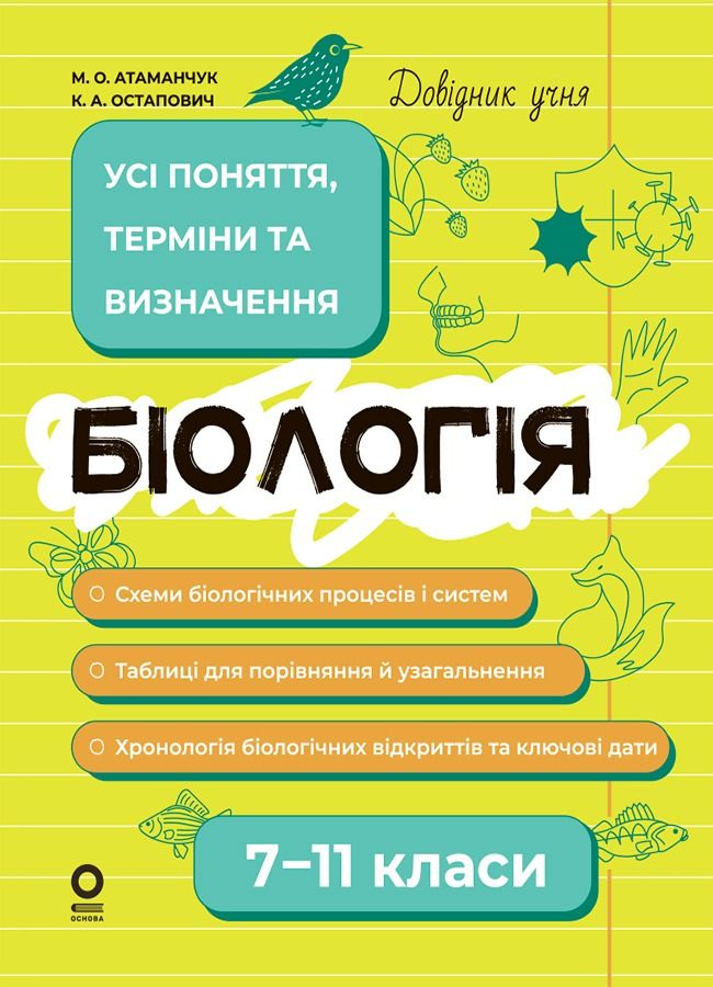 Обкладинка видання Довідник учня. Біологія. Усі поняття, терміни та визначення. 7–11 класи
