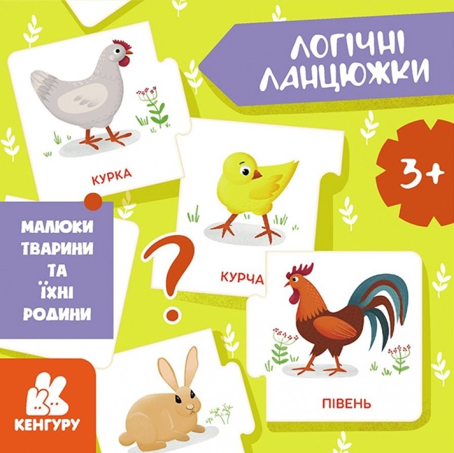 Кенгуру. Логічні ланцюжки. Малюки тварини та їхні родини....