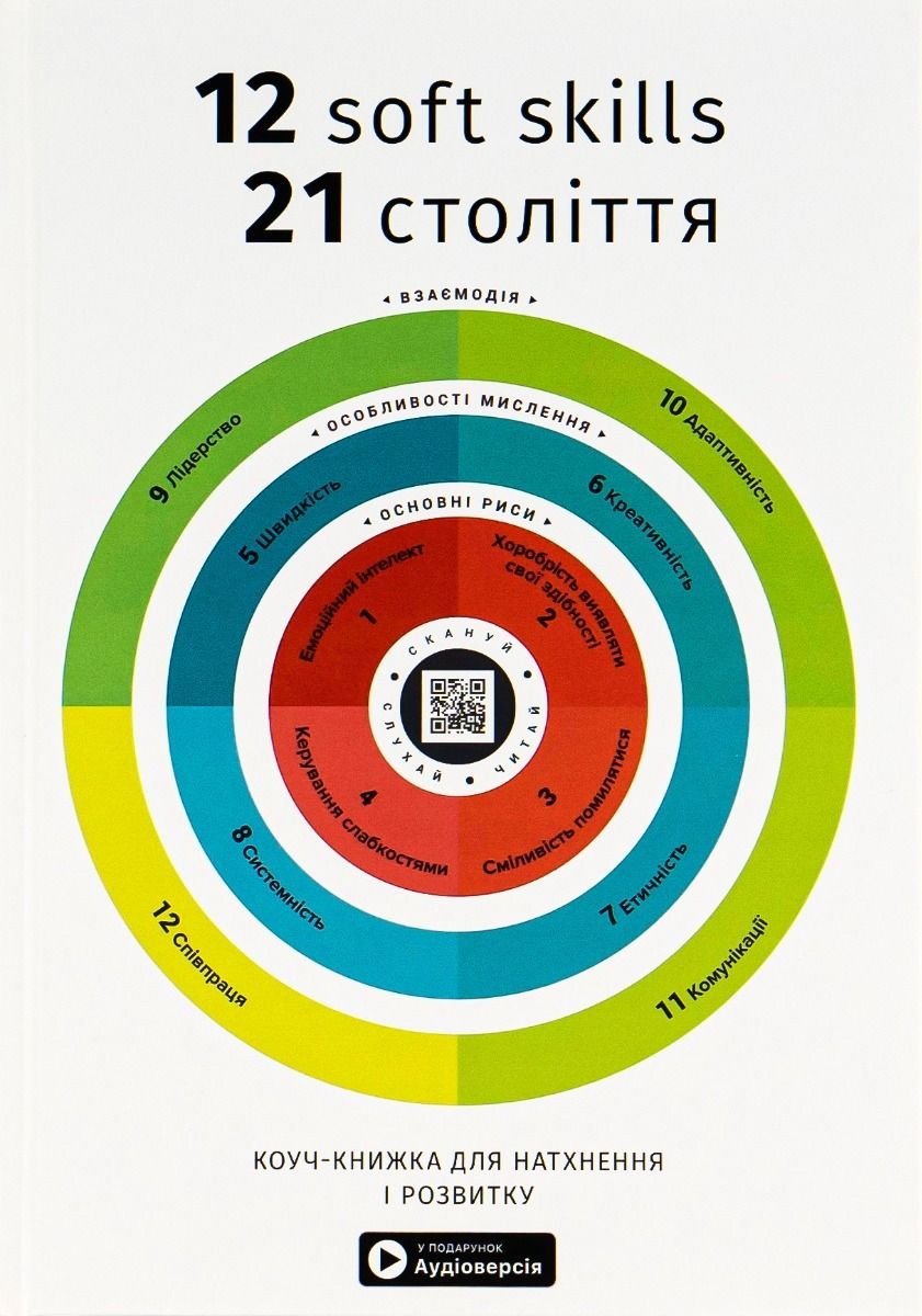 Обкладинка 12 soft skills 21 століття. Коуч-книжка для натхнення і розвитку