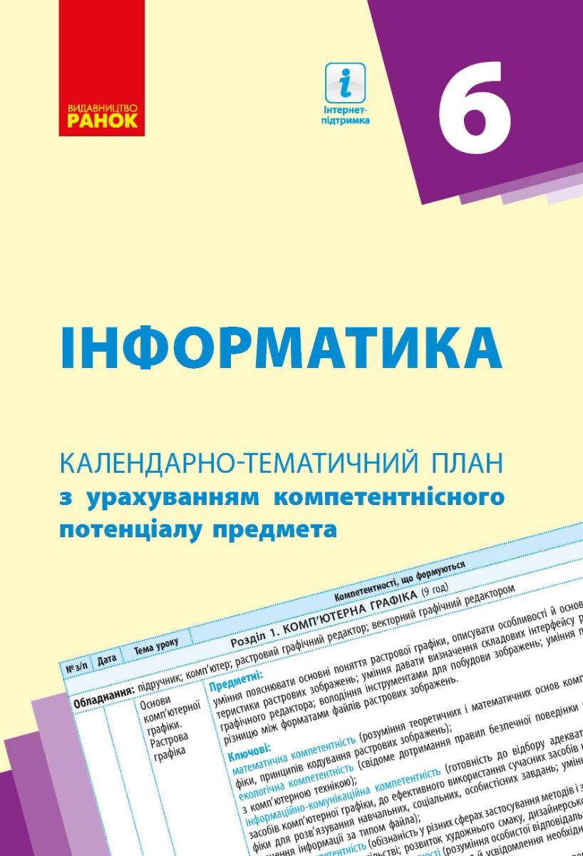 Книга Інформатика. 6 клас. Календарно-тематичний план