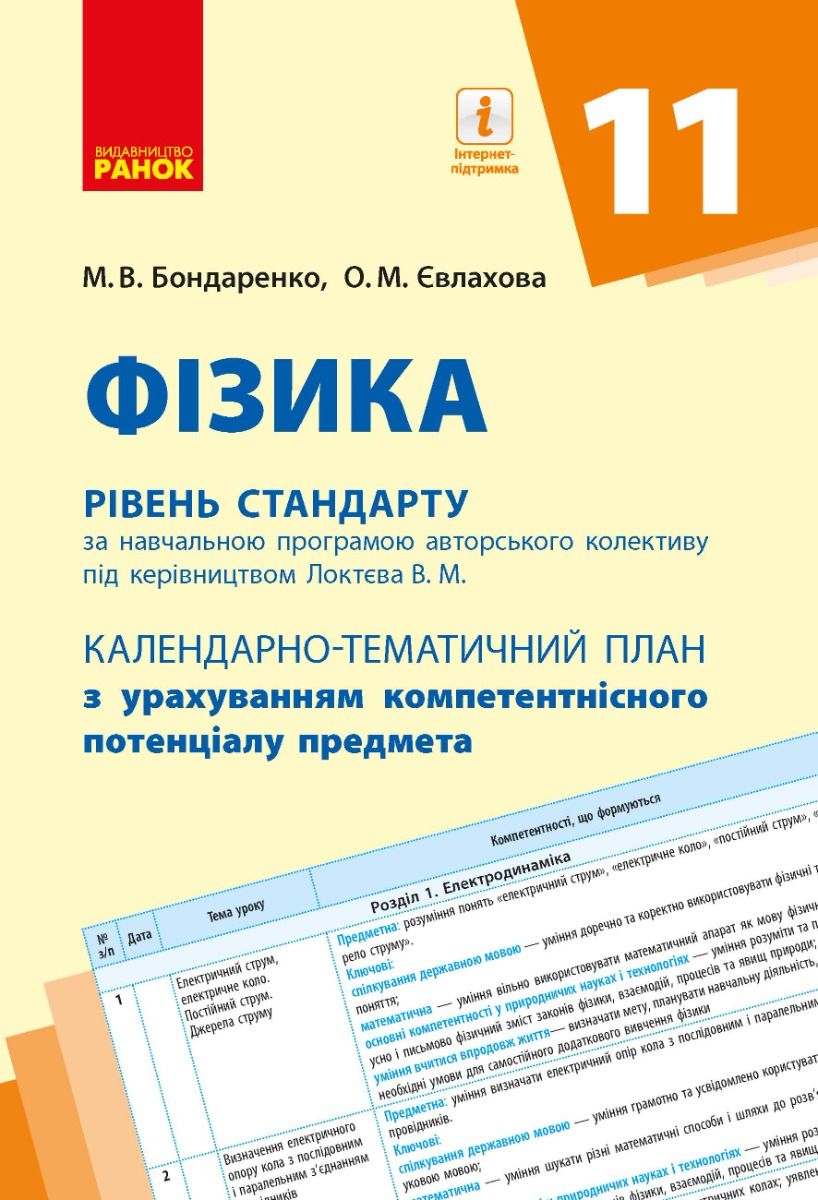 Фізика. 11 клас. Рівень стандарту. Календарно-тематичний...