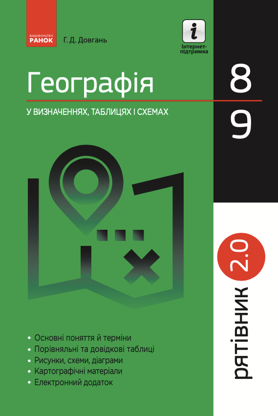 Географія у визначеннях, таблицях і схемах. 8-9 класи
