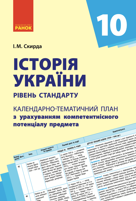 Календарно-тематичний план. Історія України. 10 клас