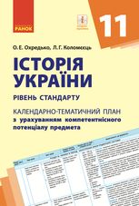 Історія України. Календарно-тематичний план. 11 клас. Рівень стандарту