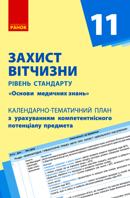 Захист Вітчизни. Календарно-тематичний план. Рівень...