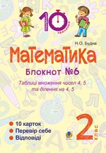 Тренувальні 10-хвилинки. Математика. Таблиця множення чисел 4, 5 та ділення на 4, 5. 2 клас. Зошит №6